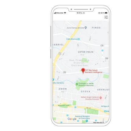 Mapa de georeferenciación de puntos de venta en POS Manager