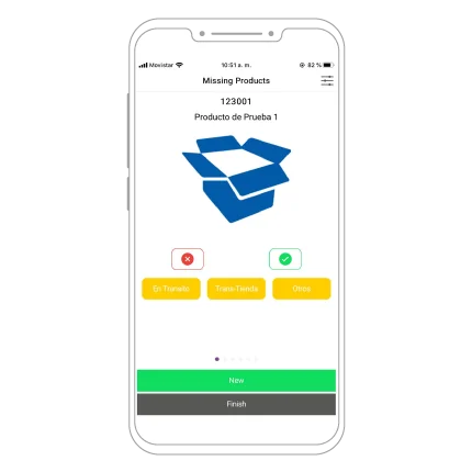 Formulario de control de productos faltantes en POS Manager